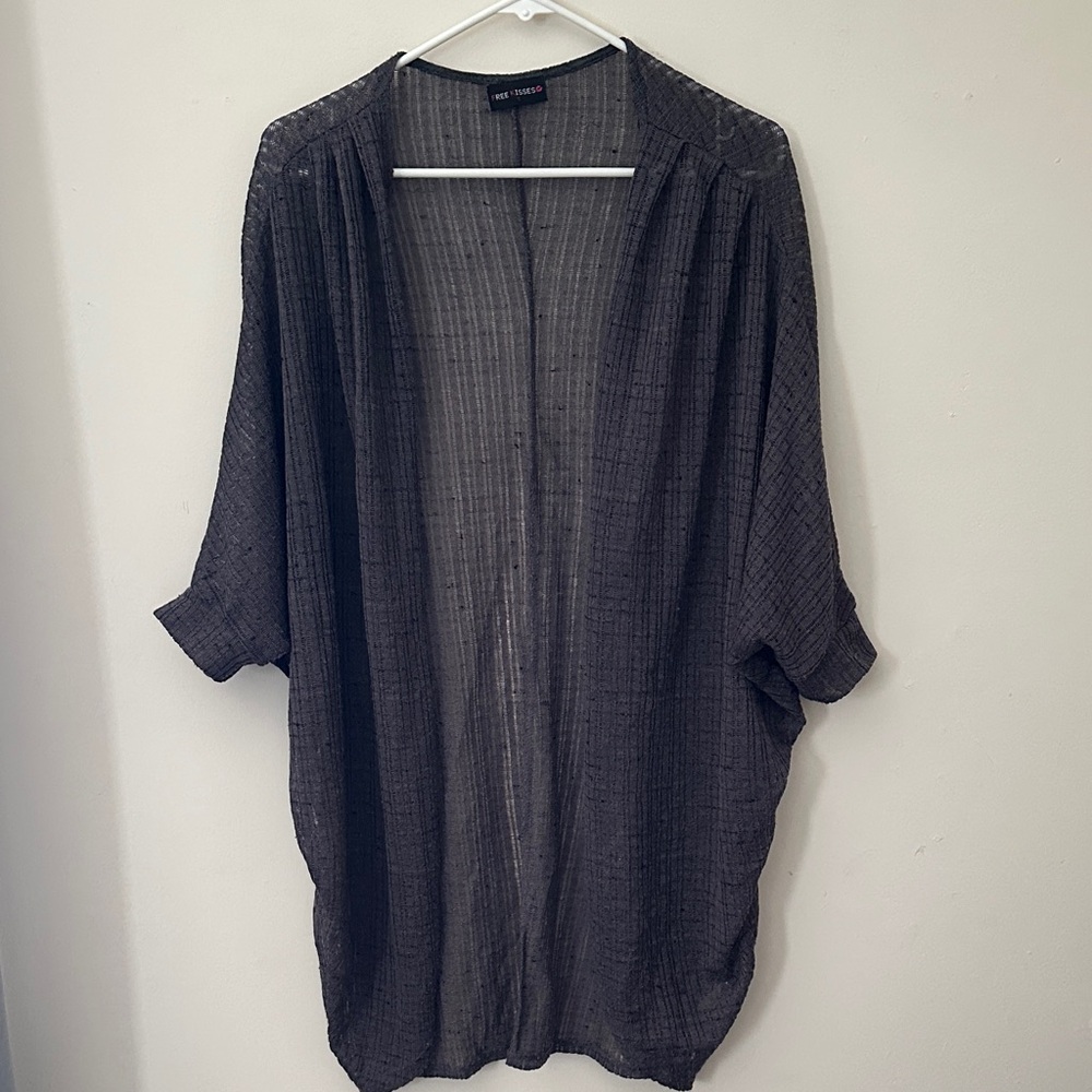Free Kisses Charcoal Knit Cardigan